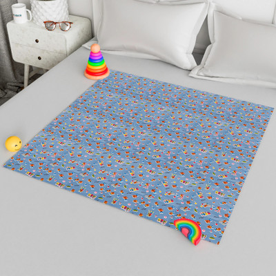 Heart Home PVC (Polyvinyl Chloride) Baby Bed Protecting Mat(Blue, Large)
