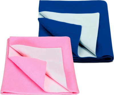 SBTs Cotton Baby Bed Protecting Mat(Pink, Royal Blue, Pack of 2, Medium)