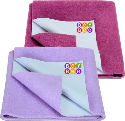 BeyBee Cotton Baby Bed Protecting Mat(Violet, Rani Pink, Medium, Pack of 2)