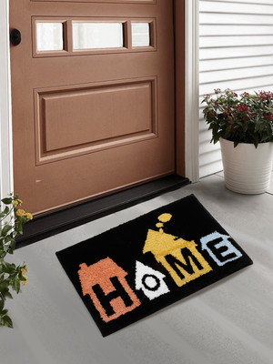 Fabinaliv Polycotton Door Mat(Black, Medium)