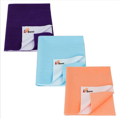 UpTend Cotton Baby Bed Protecting Mat(PLUM, SKY BLUE, PEACH, Pack of 3, Large)