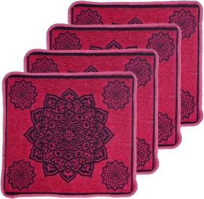 Furnishing Hut Velvet Prayer Mat(Pink, Medium, Pack of 4)