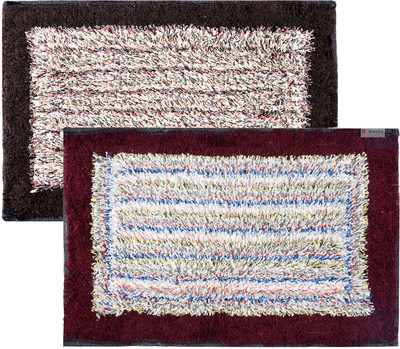 HOMESTIC by Kuber Industries Microfiber Door Mat(Multicolor, Large, Pack of 2)