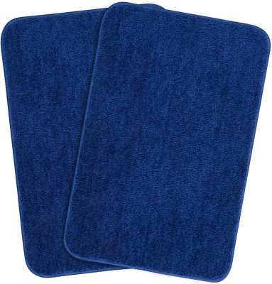 VORDVIGO Microfiber Door Mat(Blue, Medium, Pack of 2)