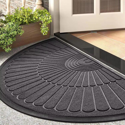 Shoppingzone Rubber Door Mat(Grey-D, Large)