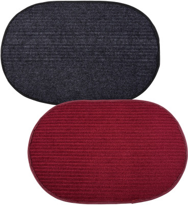KUBER INDUSTRIES Wool Door Mat(Multicolor, Medium, Pack of 2)