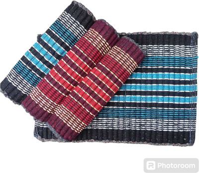 namo creation Cotton Door Mat(Multicolor, Medium, Pack of 3)