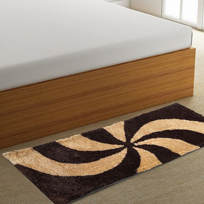 TURIYA Polyester Floor Mat(Brown, Medium)