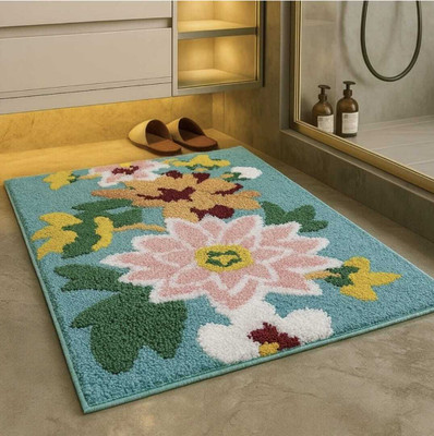 BEZAI Microfiber Door & Floor Mat(Light Blue, Medium)