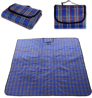 HVG TRADERS Polyester Chatai Mat(Blue, Medium)