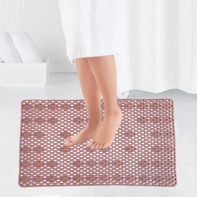 HomeCloud PVC (Polyvinyl Chloride) Bathroom Mat(Brown, Free)