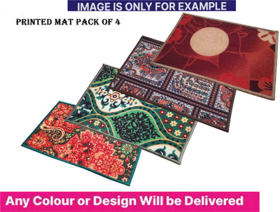 AAZEEM Polyester Door Mat(Multicolor, Medium, Pack of 4)