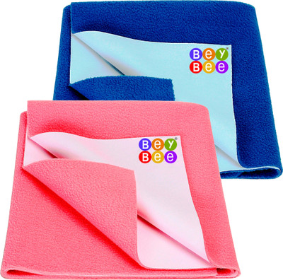 BeyBee Cotton Baby Bed Protecting Mat(Salmon Rose, Royal Blue, Pack of 2, Small)