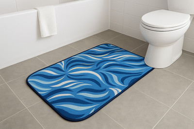MBSdecor Fleece Door & Floor Mat(Blue, Small)