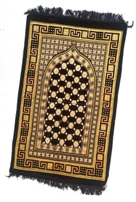 ALRAZA LOOMS Velvet Prayer Mat(Black, Large)