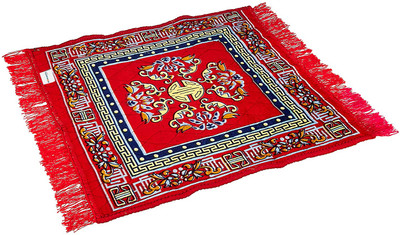 HOMESTIC by Kuber Industries Velvet Prayer Mat(Red, Free)