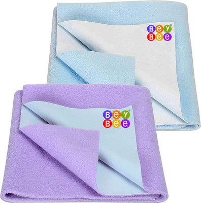 BeyBee Cotton Baby Bed Protecting Mat(Violet, Blue, Pack of 2, Medium)