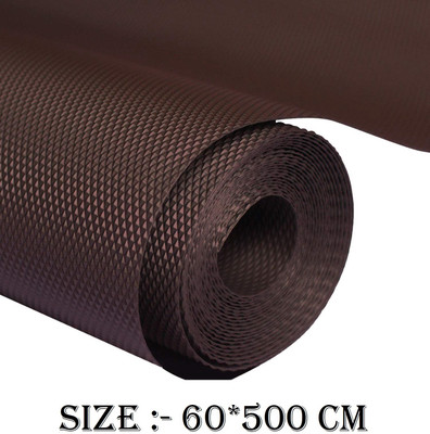 krenz PVC (Polyvinyl Chloride) Drawer Mat(Brown, Extra Large)
