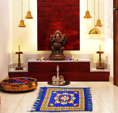 Flipkart SmartBuy Velvet Prayer Mat(Blue, Medium, Pack of 2)