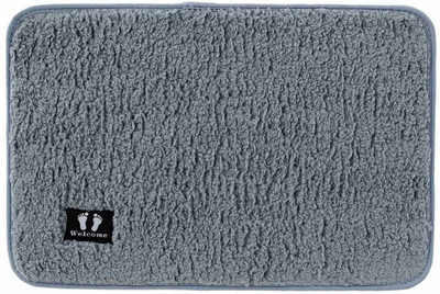 KUBER INDUSTRIES Polyester Door Mat(Grey, Free)