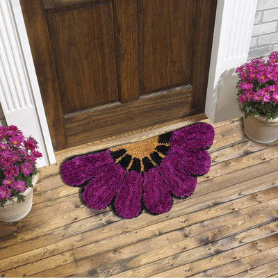 vihs Polyester Floor Mat(Purple, Free)