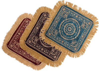 KUBER INDUSTRIES Velvet Prayer Mat(Purple, Maroon, Light Blue, Medium, Pack of 3)