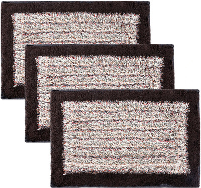 KUBER INDUSTRIES Microfiber Door Mat(Brown, Medium, Pack of 3)