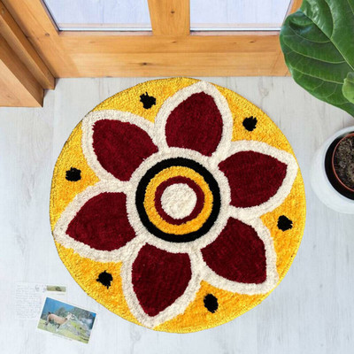 ADEQUATe Cotton, Polyester Door Mat(Dark Red, Free)