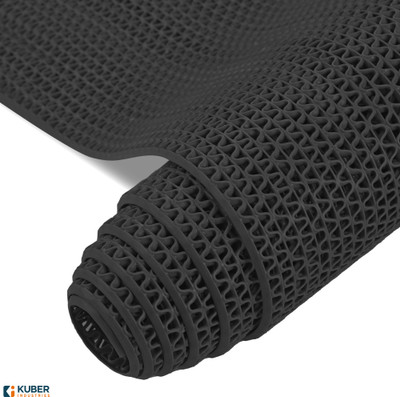 KUBER INDUSTRIES Rubber Bathroom Mat(Black, Large)