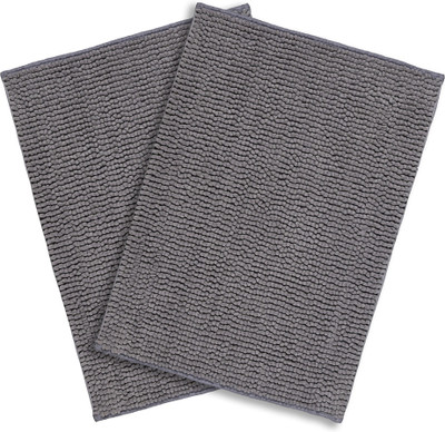 Saral Home Polyester Door Mat(Grey, Medium, Pack of 2)
