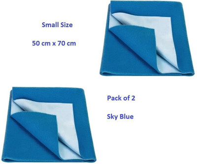 SBTs Cotton Baby Bed Protecting Mat(Sky Blue, Pack of 2, Small)