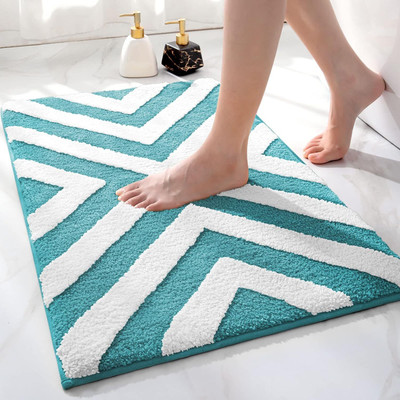 SR Handloom Polyester Door Mat(Turquoise, Large)