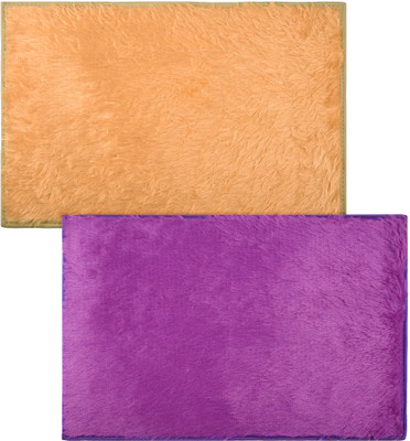 KUBER INDUSTRIES Velvet Door Mat(Multicolor, Medium, Pack of 2)