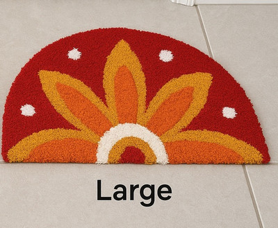 RUDRAHOME Cotton Door & Floor Mat(Multicolor, Large)