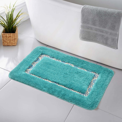 MAA HOME CONCEPT Microfiber Door Mat(Lt- Aqua, Medium)