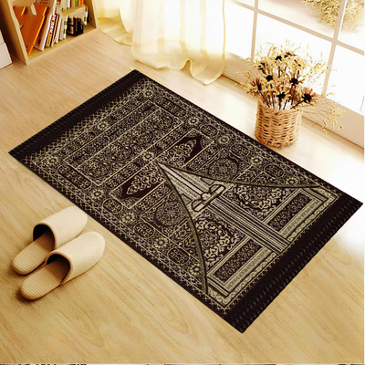 GTCTRADING Velvet Prayer Mat(Brown, Medium)