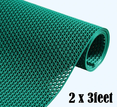 Shoppingzone Rubber Bathroom Mat(Green 2 x 3feet, Large)