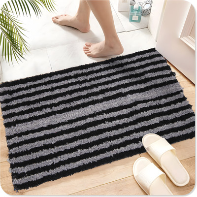 AAZEEM Cotton Door Mat(Grey, Medium)