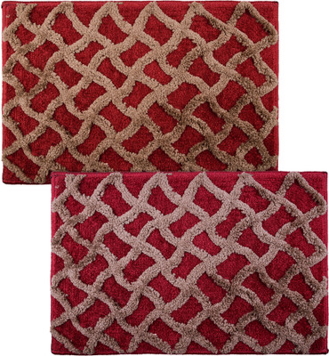 KUBER INDUSTRIES Velvet Door Mat(Multicolor, Large, Pack of 2)