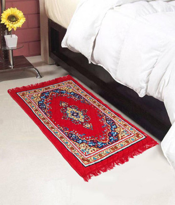 AAZEEM Polyester Prayer Mat(Red, Free)