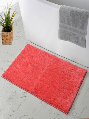 MAA HOME CONCEPT Microfiber Floor Mat(SOLID PINK, Medium)