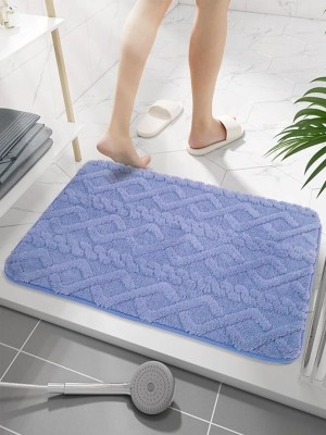 HomeCloud Microfiber Bathroom Mat(clasic L blue, Medium)