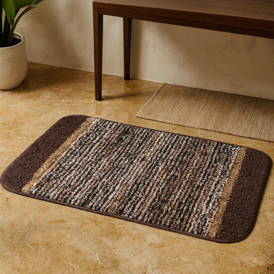 ELEGANT WEAVERS Microfiber Door & Floor Mat(Brown, Medium)