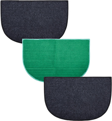 KUBER INDUSTRIES Wool Door Mat(Multicolor, Medium, Pack of 3)