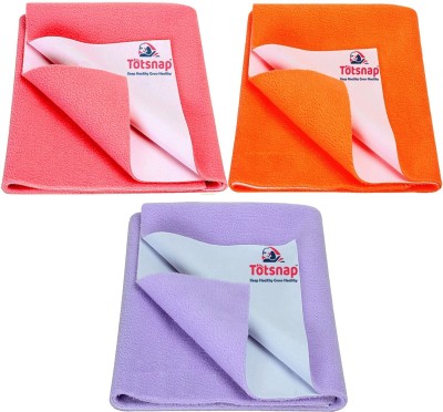 Totsnap Fleece, Rubber Baby Bed Protecting Mat(Salmon Rose ,Peach, Light Purple, Small, Pack of 3)