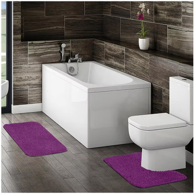 AtoZ Polyester Bathroom Mat(Lilac, Large)
