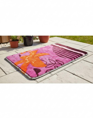 DEMARK Microfiber Door & Floor Mat(Pink, Medium)