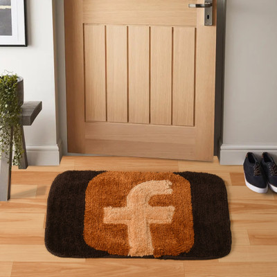 FINE TEX WORLD Microfiber Door Mat(Brown, Medium)