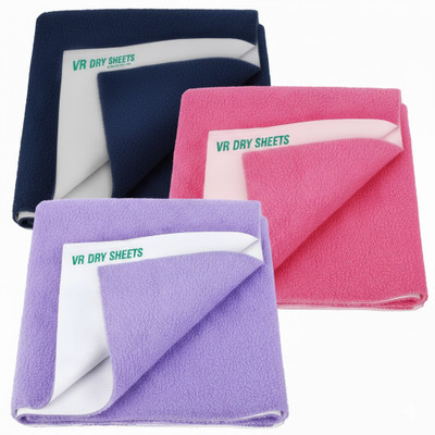 VRStore Cotton Baby Bed Protecting Mat(PURPLE- PINK- NAVY BLUE, Pack of 3, Medium)