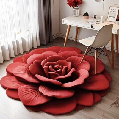 Lkmat PVC (Polyvinyl Chloride) Floor Mat(Red, Medium)